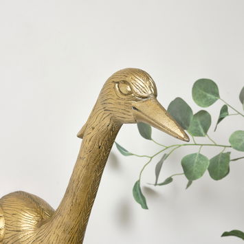 Antique Gold Metal Heron Head