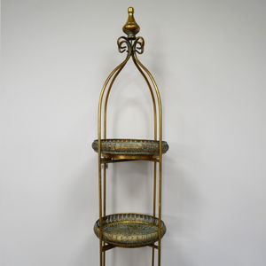 Antique Gold Three Tier Freestanding Shelf