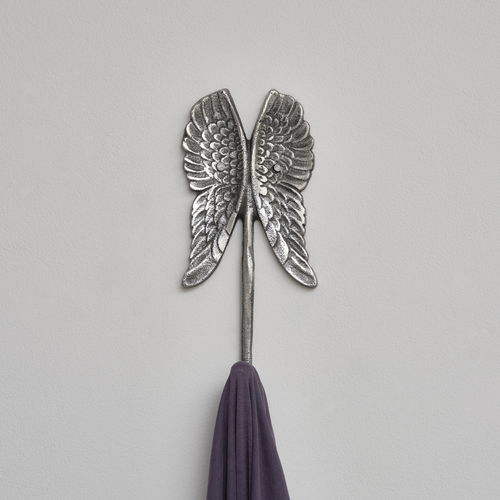 Antique Silver Angel Wings Wall Hook