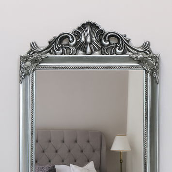 Antique Silver Arched Wall Mirror 36cm x 55cm