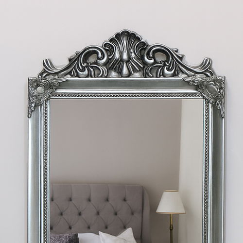 Antique Silver Arched Wall Mirror 36cm x 55cm