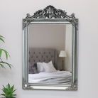 Antique Silver Arched Wall Mirror 36cm x 55cm