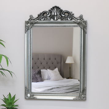 Antique Silver Arched Wall Mirror 36cm x 55cm
