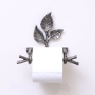 Antique Silver Leaf Detail Textured Toilet Roll Holder