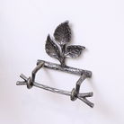 Antique Silver Leaf Detail Textured Toilet Roll Holder