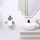 Antique Silver Leaf Detail Textured Toilet Roll Holder