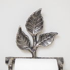 Antique Silver Leaf Detail Textured Toilet Roll Holder