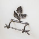 Antique Silver Leaf Detail Textured Toilet Roll Holder