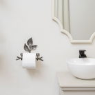 Antique Silver Leaf Detail Textured Toilet Roll Holder