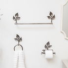 Antique Silver Leaf Detail Textured Toilet Roll Holder