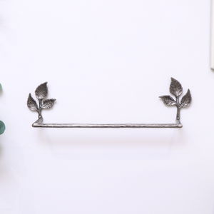 Antique Silver Leaf Detail Textured Towel Rail 62cm