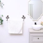 Antique Silver Leaf Detail Textured Towel Rail 62cm
