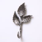 Antique Silver Leaf Detail Textured Wall Hook