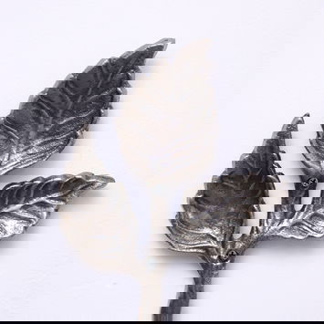 Antique Silver Leaf Detail Textured Wall Hook