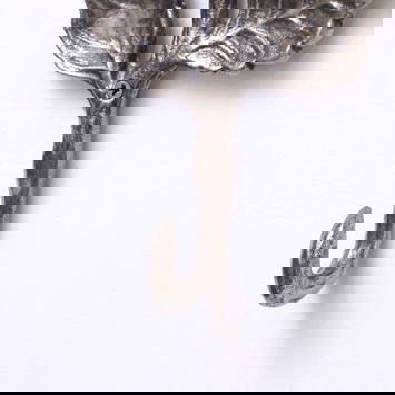 Antique Silver Leaf Detail Textured Wall Hook