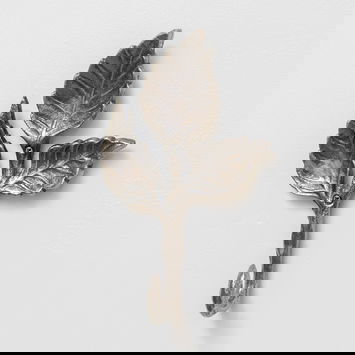 Antique Silver Leaf Detail Textured Wall Hook