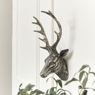 Antique Silver Metal Stag Head