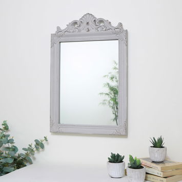 Antique Taupe Wall Mirror 36cm x 55cm