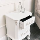 Antique White 3 Drawer Bedside Table - Pays Blanc Range