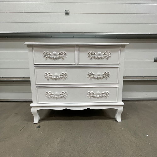 Antique White 4 Drawer Chest of Drawers - Pays Blanc Range - Damaged Second