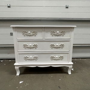 Antique White 4 Drawer Chest of Drawers - Pays Blanc Range - Damaged Seconds Antique White 4 Drawer Chest of Drawers - Pays Blanc Range - Damaged Seconds