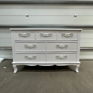 Antique White 7 Drawer Chest of Drawers - Pays Blanc Range - Damaged Second