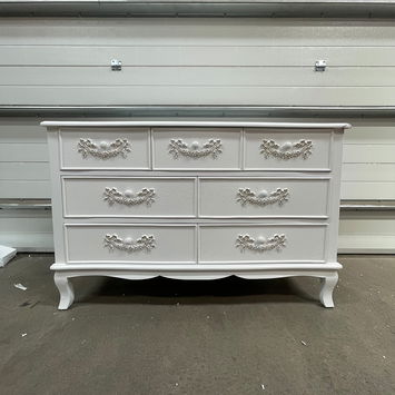 Antique White 7 Drawer Chest of Drawers - Pays Blanc Range