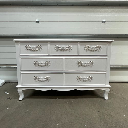 Antique White 7 Drawer Chest of Drawers - Pays Blanc Range - Damaged Second