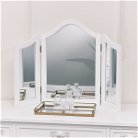 Antique White Dressing Table Desk with Triple Mirror - Pays Blanc Range