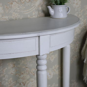 Antique White Half Moon Console Table - Mia Range