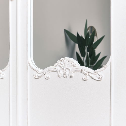 Antique White Mirrored Wardrobe - Pays Blanc Range