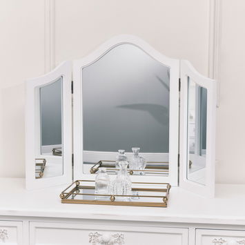 Antique White Triple Dressing Table Mirror - Pays Blanc Range