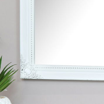 Antique White Wall Mirror 36cm x 55cm