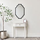 Black Satin Geometric Framed Wall Mirror 80cm x 50cm