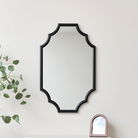 Black Satin Geometric Framed Wall Mirror 80cm x 50cm