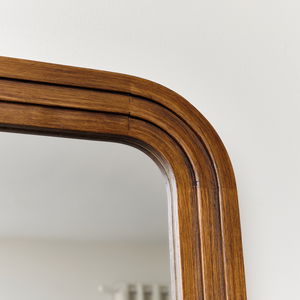 Dark Wood Arched Frame Wall Mirror 50cm x 70cm	