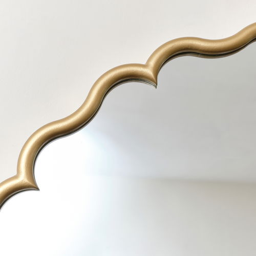 Gold Scalloped Frame Round Wall Mirror - 80cm x 80cm