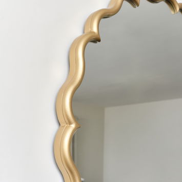 Gold Scalloped Frame Round Wall Mirror - 80cm x 80cm