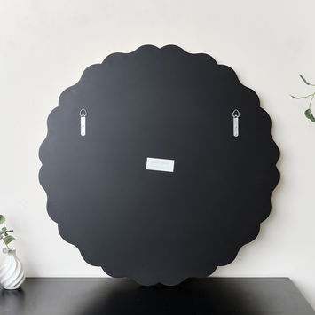 Gold Scalloped Frame Round Wall Mirror - 80cm x 80cm