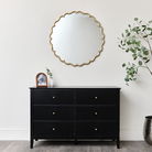 Gold Scalloped Frame Round Wall Mirror - 80cm x 80cm