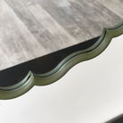 Green Scalloped Frame Round Wall Mirror - 80cm x 80cm