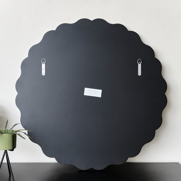 Green Scalloped Frame Round Wall Mirror - 80cm x 80cm