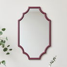 Raspberry Red Geometric Framed Wall Mirror 80cm x 50cm