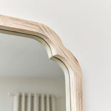 Square Natural Washed Wood Framed Wall Mirror 50cm x 50cm
