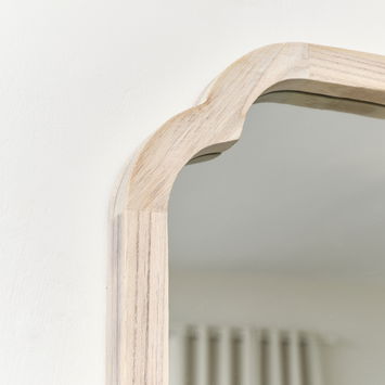 Square Natural Washed Wood Framed Wall Mirror 50cm x 50cm