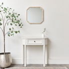 Square Natural Washed Wood Framed Wall Mirror 50cm x 50cm