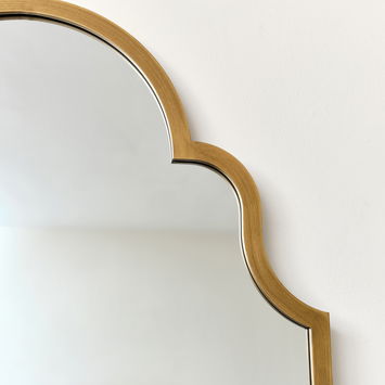 Antique Brushed Gold Arched Wall Mirror 155cm x 60cm