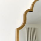 Antique Brushed Gold Arched Wall Mirror 155cm x 60cm