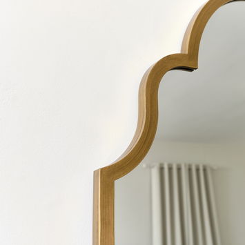 Antique Brushed Gold Arched Wall Mirror 155cm x 60cm