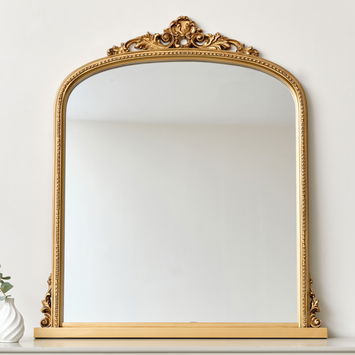 Arch Antique Gold Ornate Overmantle Mirror 88cm x 100cm